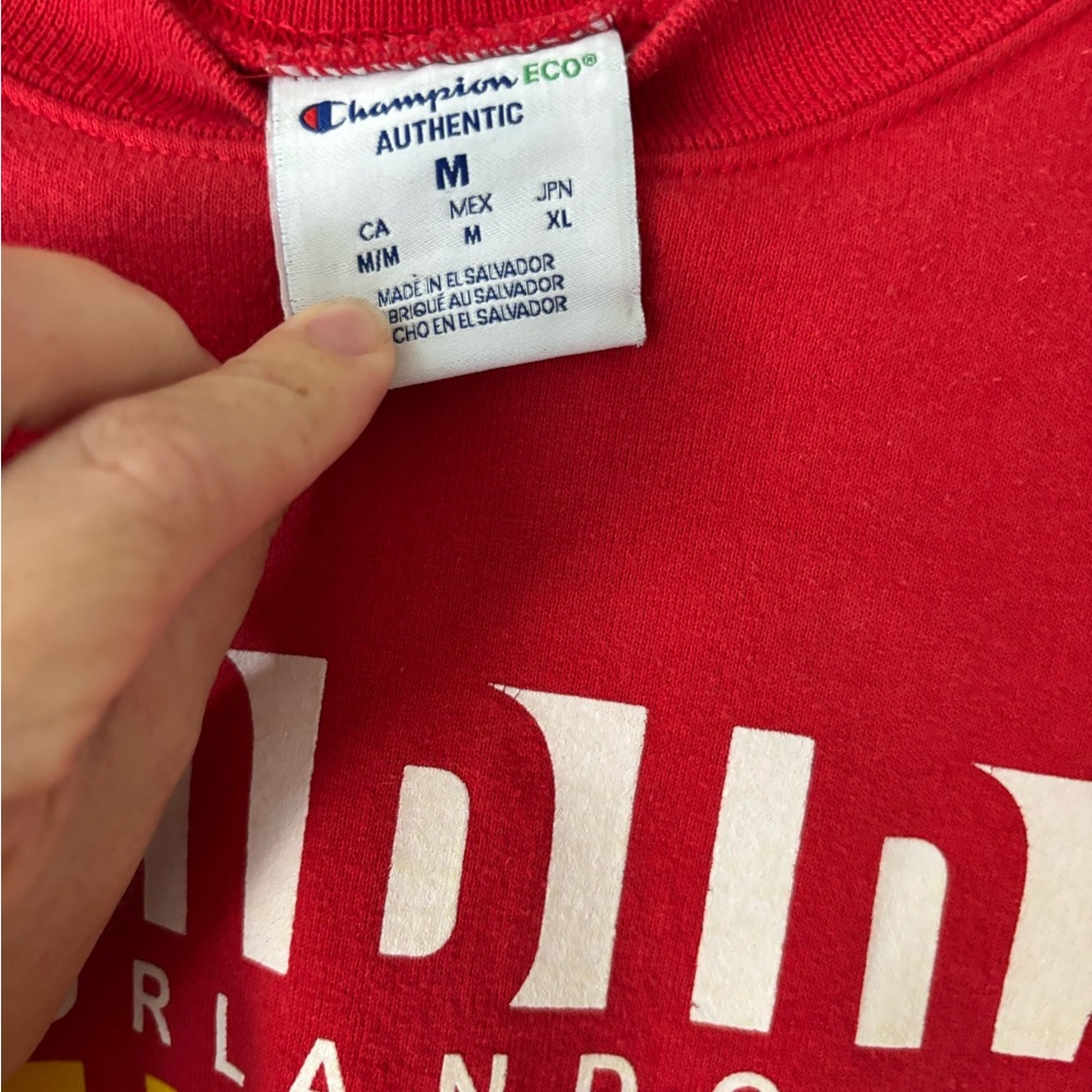 Champion Red Crew Neck with White Graphics